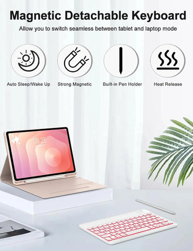 Funda Con Teclado Para Samsung Galaxy Tab S11 11' Rosa