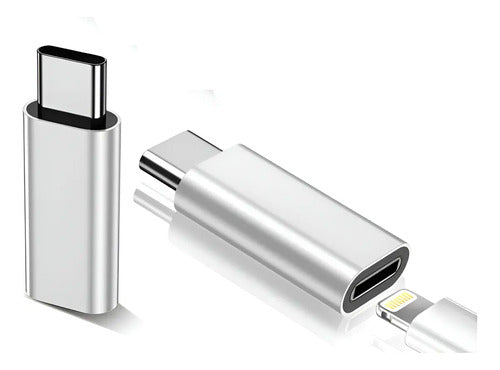 Adaptador Lightning A Usb C Para iPhone Y Samsung Plateado