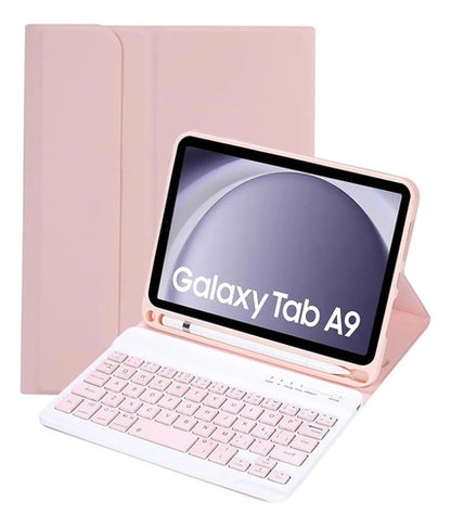Funda Con Teclado Para Samsung Galaxy Tab A9 8.7 Rosa