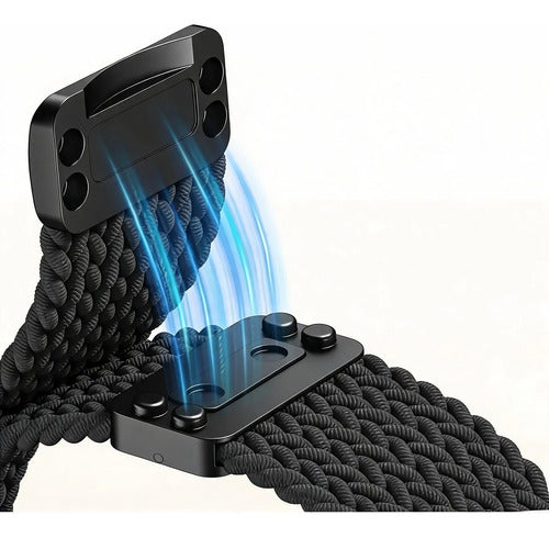 Correa Magnética Trenzada Compatible Con Garmin Vivoactive Negro 2 Cm