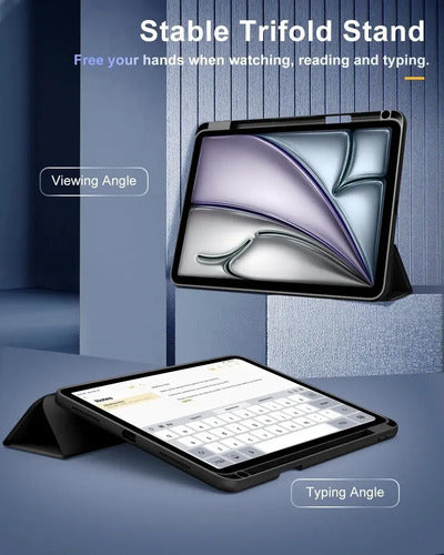 Funda Hibrida Para iPad Air 11'' 2025 M3/2024 M2 Negro