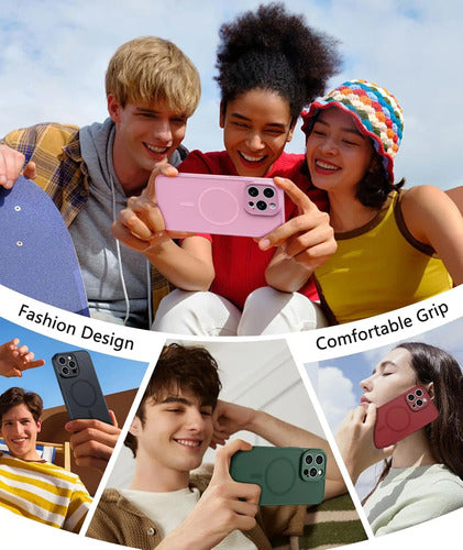Funda Para iPhone 15 Pro Max: Funda Magnética Antigolpe Rosa Chicle