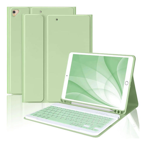 Funda Con Teclado Para iPad De 9a Generacion. Verde