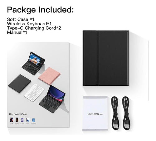 Juqitech Funda Con Teclado Para iPad Air 11 M3 2025 M2 20... Negro