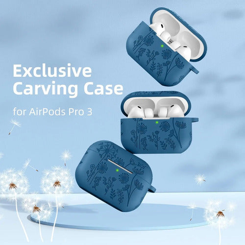 Funda De Silicona Para AirPods Pro 3 Con Kit De Limpieza Azul