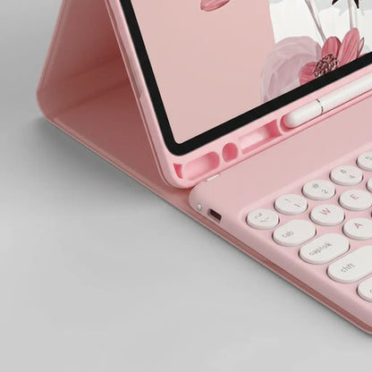 Funda Con Teclado Para Galaxy Tab S10 Lite/fe/s9 (10,9 PuLG) Rosa