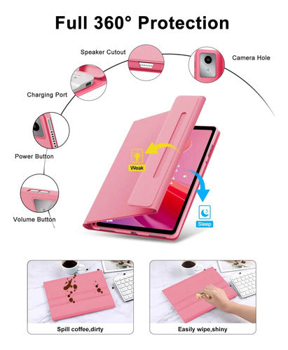 Funda Con Teclado Para Lenovo Tab M11 / K11 Lte 11 Pulgadas Rojo