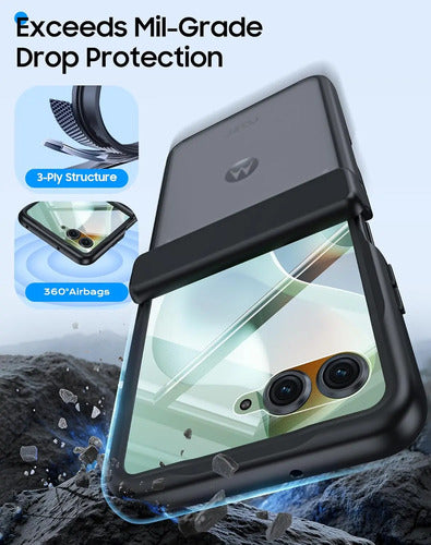Funda Motorola Razr Ultra 2025, Protector Pantalla Negro