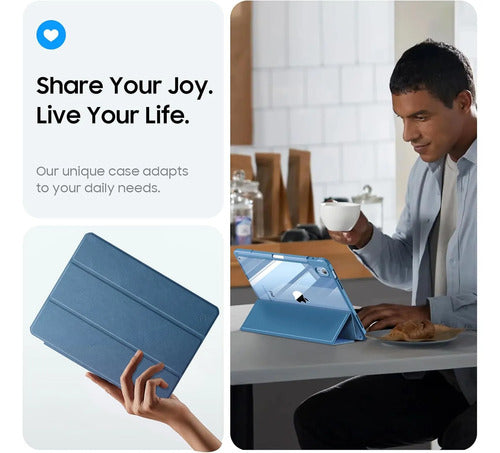 Funda Híbrida Delgada Para iPad Azul