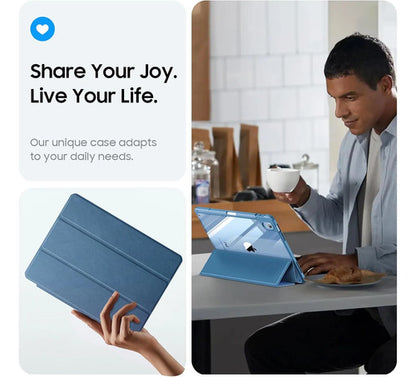 Funda Híbrida Delgada Para iPad Azul