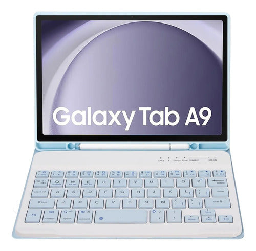 Funda Con Teclado Para Samsung Galaxy Tab A9 8.7 Azul