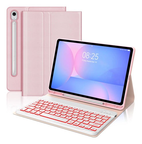 Funda Con Teclado Para Samsung Galaxy Tab S10 Lite/s10 Fe... Rosa