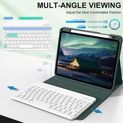Funda Con Teclado Para iPad (a16) 11th/10th Gen (11/10.9) Verde Oscuro