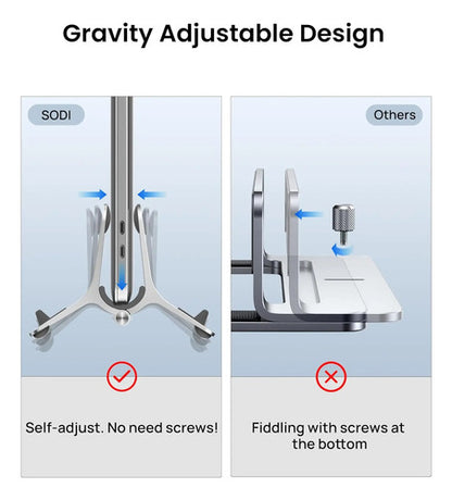 Soporte Vertical Para Laptop Con Bloqueo Automático Plateado