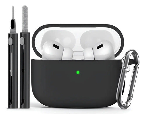 Funda R-fun Para AirPods 4 Con Kit De Limpieza Negro