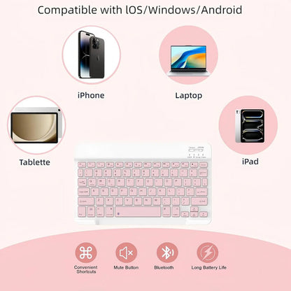 Funda Con Teclado Para Samsung Galaxy Tab S10 Lite & S10 Rosa