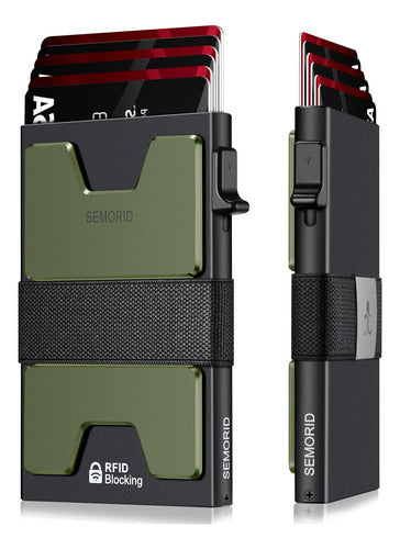 Cartera Semorid Minimalista Para Hombre Con Bloqueo Rfid Negro