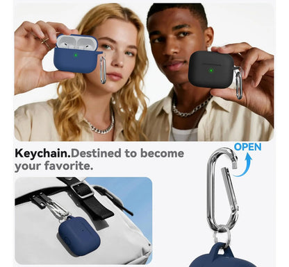 Funda De Silicona Para AirPods Pro 3 Con Kit Limpieza Azul Marino