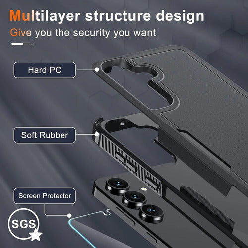 Carcasa Samsung Galaxy S25 Fe Con Protector De Pantalla Negro