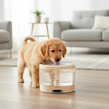 Fuente De Agua Inalámbrica Rola Para Gatos Amarillo Transparente