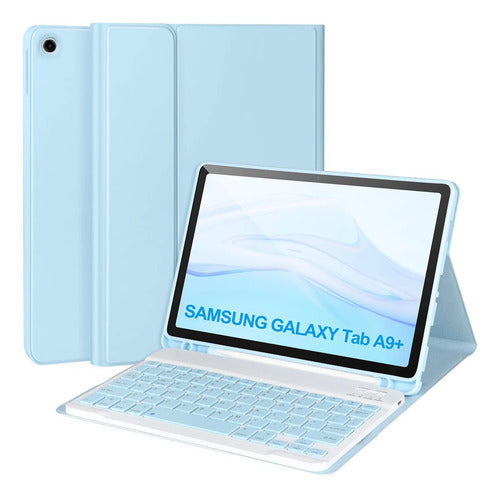 Funda Con Teclado Para Samsung Galaxy Tab A11+/a9+ 11' Azul