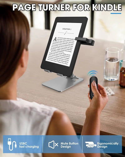 Girador De Páginas Con Control Remoto Para Kindle Paperwhite Negro