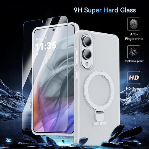 Funda Magnética Con Soporte Para Samsung Galaxy S25 Edge Blanco Lisa