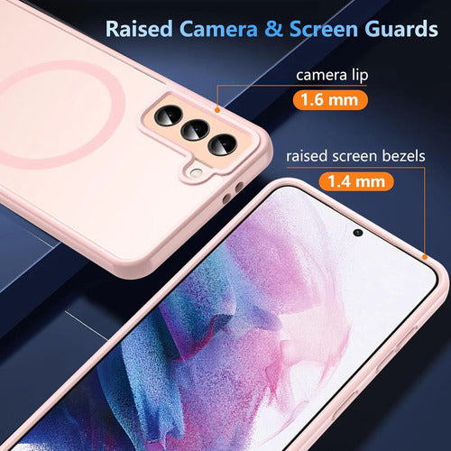 Funda Protectora Magnética Para Samsung Galaxy S21 Rosa Liso