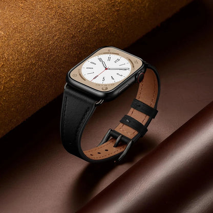 Correa De Cuero Slim Para Apple Watch Negro 3.2 Cm