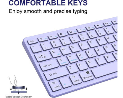 Teclado Bluetooth Taiyang Para iPad Y Dispositivos Bluetooth Morado Claro