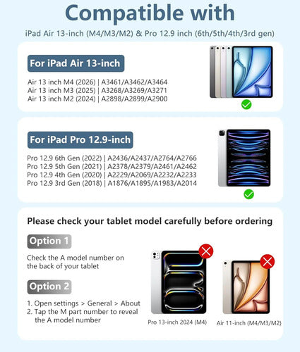 Funda Con Teclado Harvopu Para iPad Air & Pro Celeste