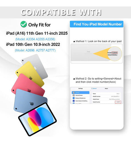 Funda Para iPad A16 11th Gen 11'' 2025 Azul