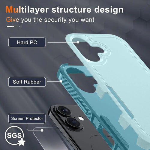Funda Para iPhone 17 Con Protector De Pantalla Verde Oscuro