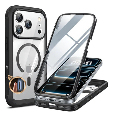 Funda Miracase Para iPhone 17 Pro Max 6.9  Con Protector Negro