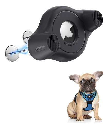 Soporte Airtag Para Collares De Perros Negro