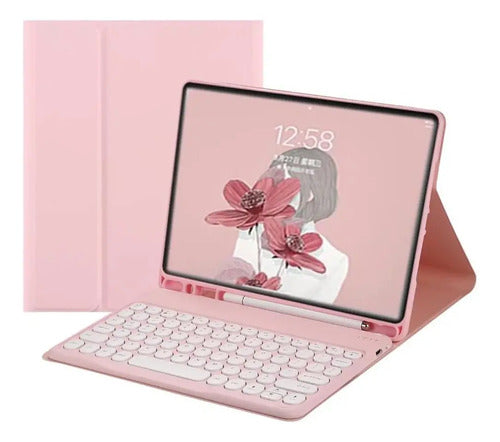 Funda Con Teclado Para Galaxy Tab S10 Lite/fe/s9 (10,9 PuLG) Rosa