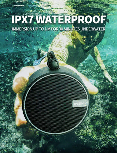 Parlante Bluetooth De Viaje Impermeable Y Portátil Insmy Negro