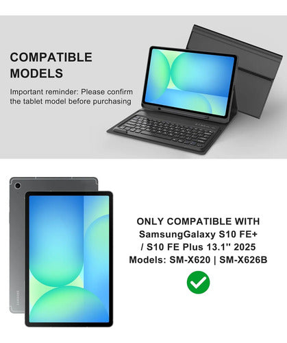 Funda Con Teclado Para Samsung Galaxy Tab S10 Fe+ Plus Negro
