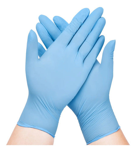Guantes Médicos De Nitrilo Azul, Sin Látex, 100 Unidades Color Talle