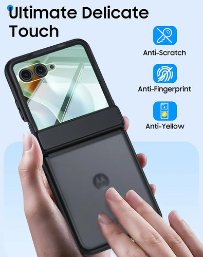 Funda Motorola Razr Ultra 2025, Protector Pantalla Negro