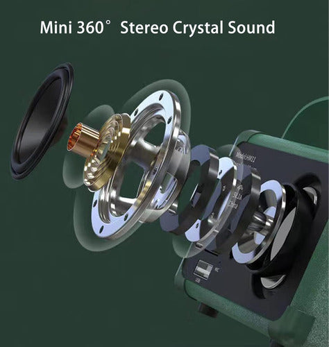 Dosmix Retro Bluetooth Speaker Mini Inalámbrico Verde Verde