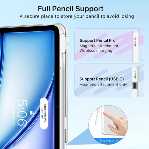Funda Moko Para iPad Air Con Soporte Para Lápiz Plateado