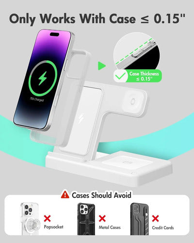 Estación De Carga Inalámbric Para iPhone, Airpod Y Watch