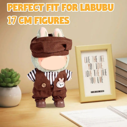 Ropa Para Muñeca Labubu Set 3 Piezas, Marrón Fantasía