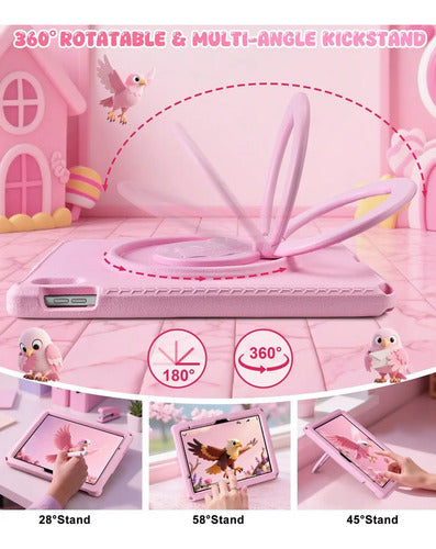 Funda Para iPad 10th/11th Gen Con Protector De Pantalla Rosa