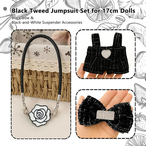 Ropa De Muñeca Elegante Para Labubu, Set De Mono Negro