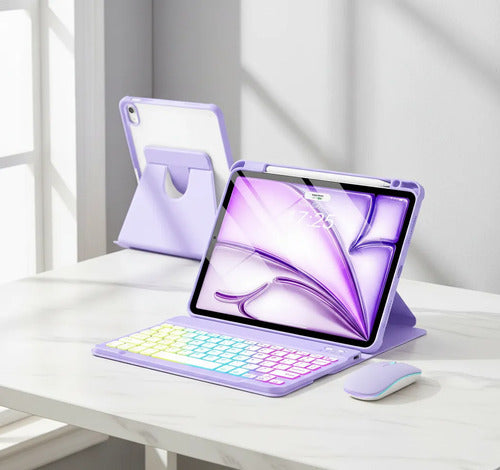 Funda Con Teclado Para iPad Air Púrpura