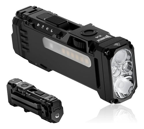 Linterna Recargable Wuben X4 Edc Con Luz Rgb, 1500 Lúmenes Negro