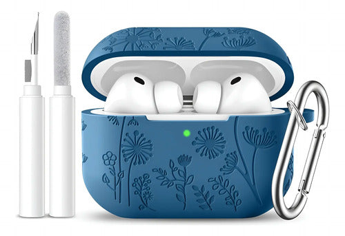 Funda De Silicona Para AirPods Pro 3 Con Kit De Limpieza Azul