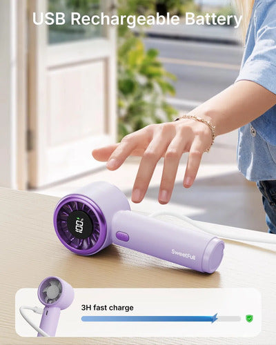 Mini Ventilador Portátil Sweetfull Violeta